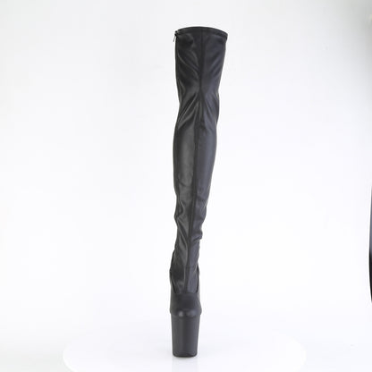 FLAMINGO-3000 8" Heel, 4" PF Stretch Thigh Boot, Side Zip