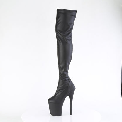 FLAMINGO-3000 8" Heel, 4" PF Stretch Thigh Boot, Side Zip