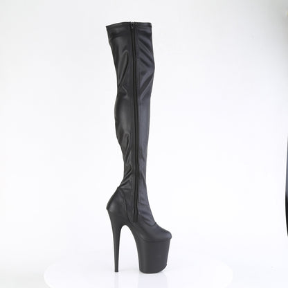 FLAMINGO-3000 8" Heel, 4" PF Stretch Thigh Boot, Side Zip