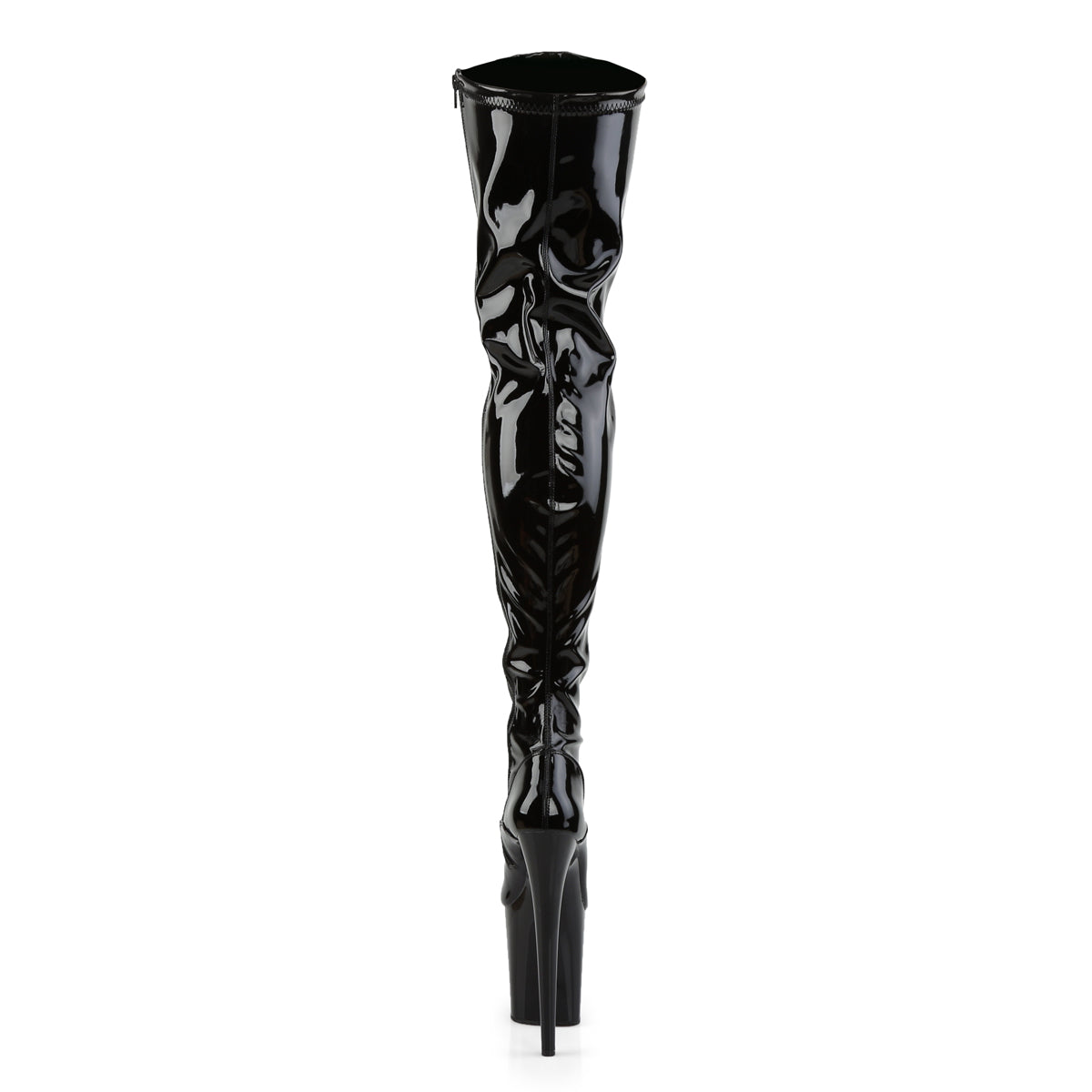 FLAMINGO-3000 8" Heel, 4" PF Stretch Thigh Boot, Side Zip