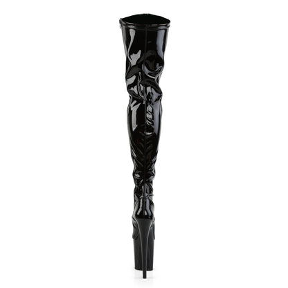 FLAMINGO-3000 8" Heel, 4" PF Stretch Thigh Boot, Side Zip