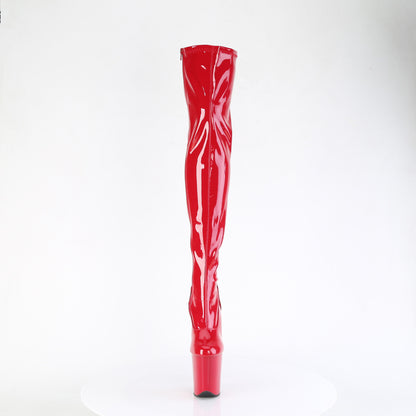 FLAMINGO-3000 8" Heel, 4" PF Stretch Thigh Boot, Side Zip