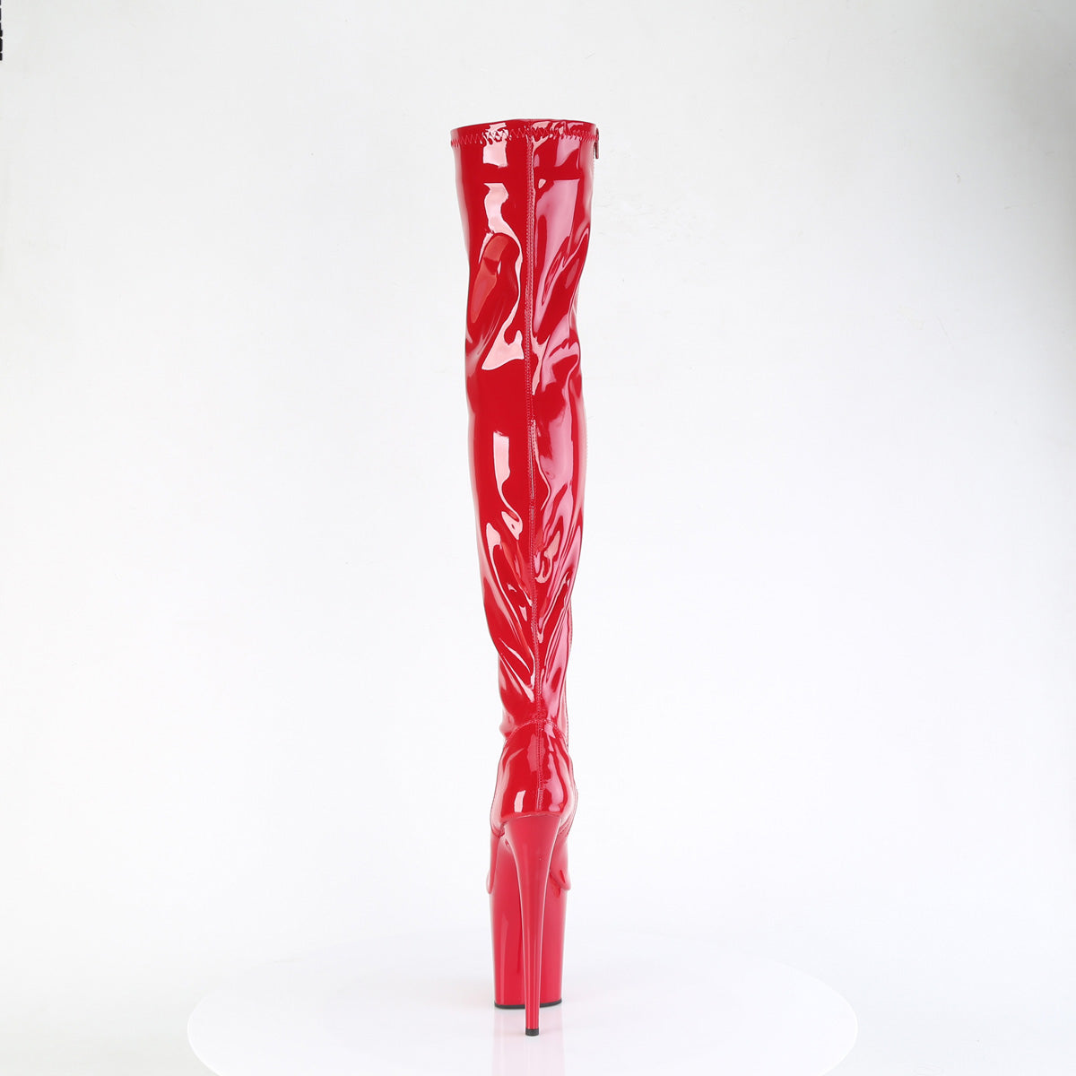FLAMINGO-3000 8" Heel, 4" PF Stretch Thigh Boot, Side Zip