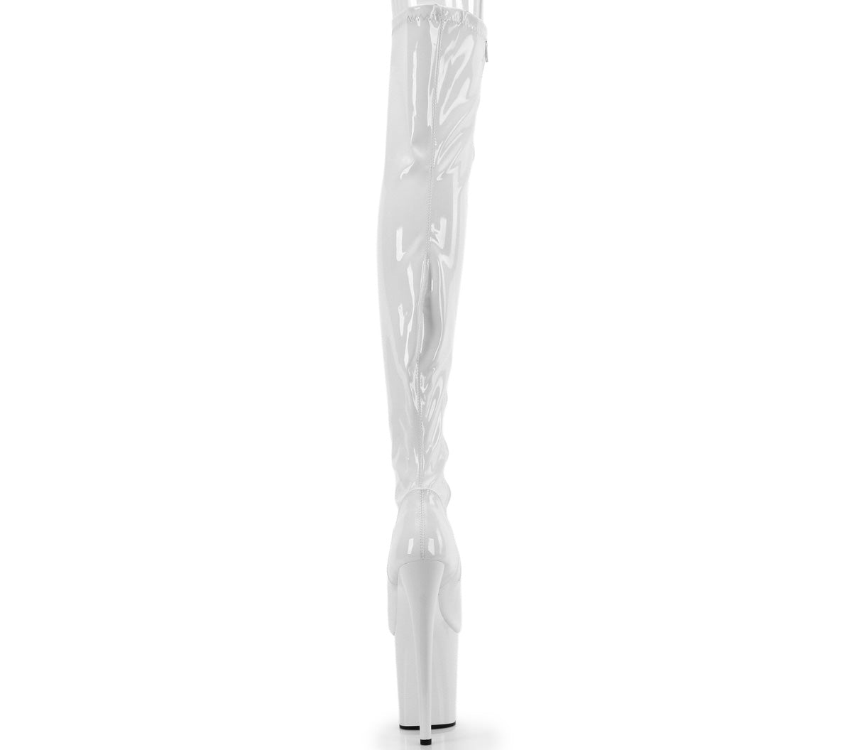 FLAMINGO-3000 8" Heel, 4" PF Stretch Thigh Boot, Side Zip
