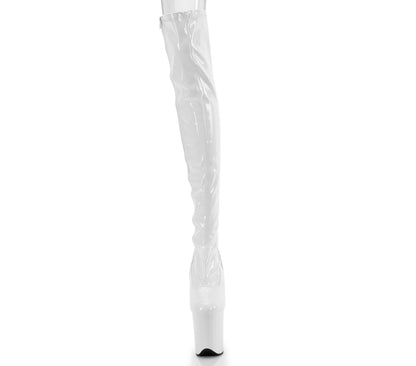 FLAMINGO-3000 8" Heel, 4" PF Stretch Thigh Boot, Side Zip