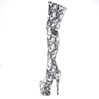 FLAMINGO-3000DP *8" Heel, 4" PF Stretch Thigh Boot, Side Zip