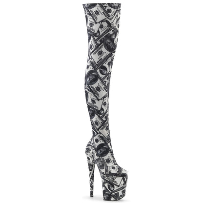 FLAMINGO-3000DP *8" Heel, 4" PF Stretch Thigh Boot, Side Zip