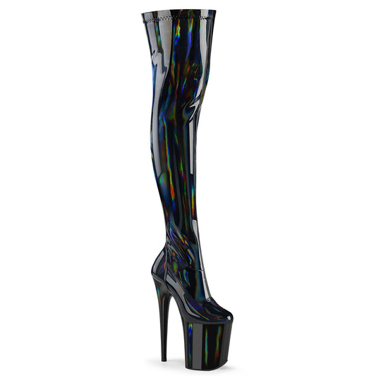 FLAMINGO-3000HWR 8" Heel, 4" PF Stretch Thigh Boot, Side Zip