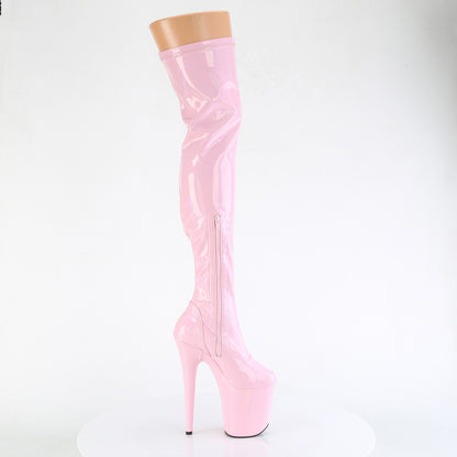 FLAMINGO-3000HWR *8" Heel, 4" PF Stretch Thigh Boot, Side Zip