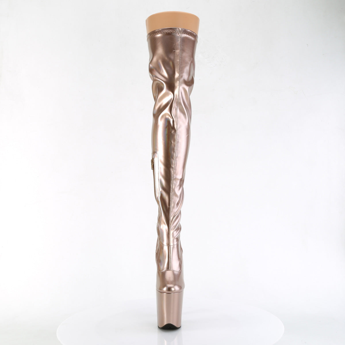 FLAMINGO-3000HWR *8" Heel, 4" PF Stretch Thigh Boot, Side Zip