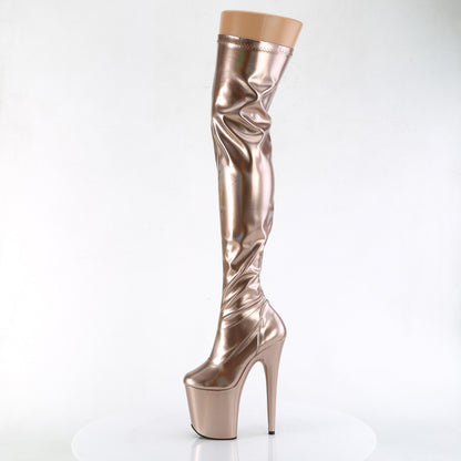 FLAMINGO-3000HWR *8" Heel, 4" PF Stretch Thigh Boot, Side Zip