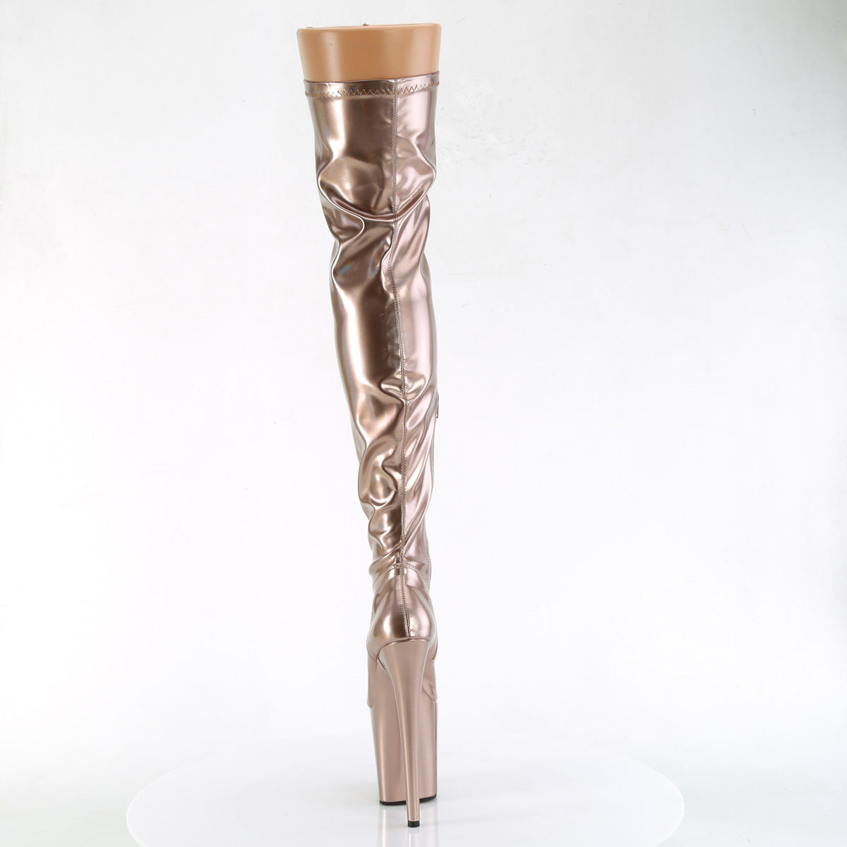 FLAMINGO-3000HWR *8" Heel, 4" PF Stretch Thigh Boot, Side Zip