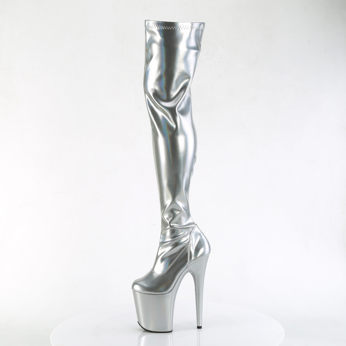 FLAMINGO-3000HWR *8" Heel, 4" PF Stretch Thigh Boot, Side Zip