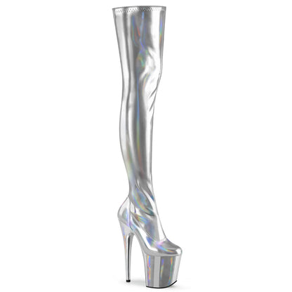 FLAMINGO-3000HWR *8" Heel, 4" PF Stretch Thigh Boot, Side Zip
