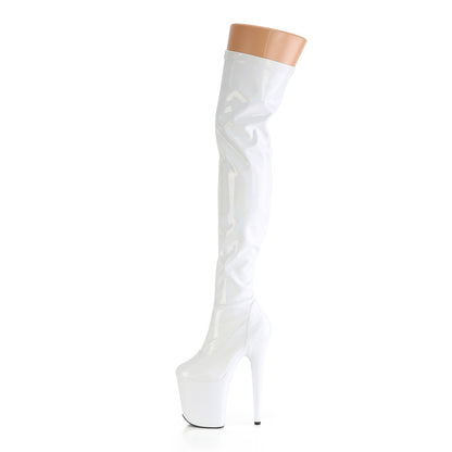 FLAMINGO-3000HWR *8" Heel, 4" PF Stretch Thigh Boot, Side Zip
