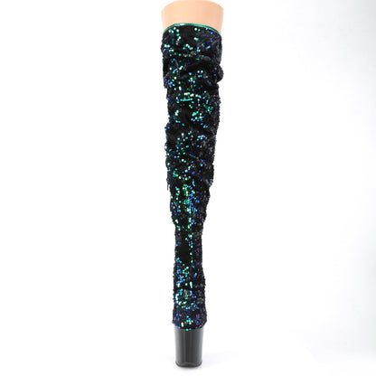 FLAMINGO-3004 *8" Heel, 4" PF Slouch Thigh Boot, Side Zip