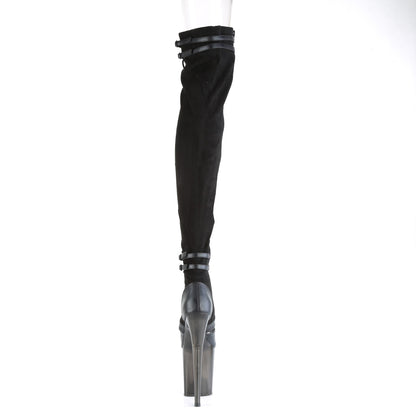 FLAMINGO-3027 *8" Heel, 4" PF Lace-Up Front Thigh, Side Zip