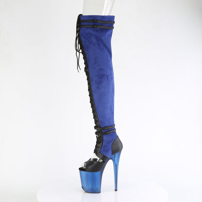 FLAMINGO-3027 *8" Heel, 4" PF Lace-Up Front Thigh, Side Zip