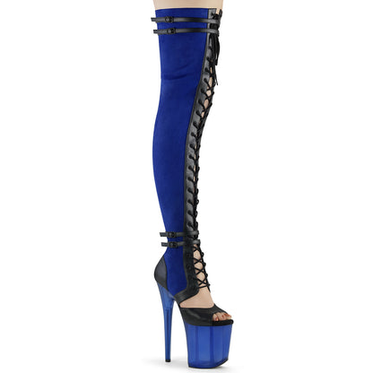 FLAMINGO-3027 *8" Heel, 4" PF Lace-Up Front Thigh, Side Zip