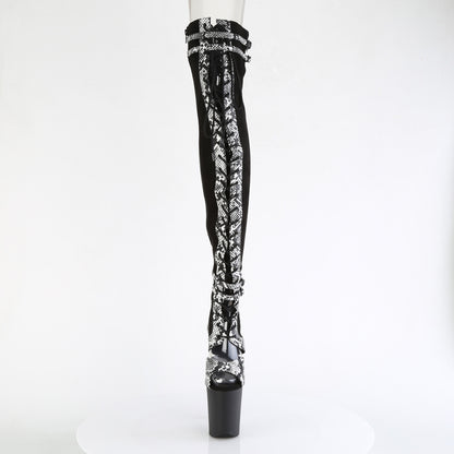 FLAMINGO-3027SP *8" Heel, 4" PF Lace-Up Front Thigh, Side Zip