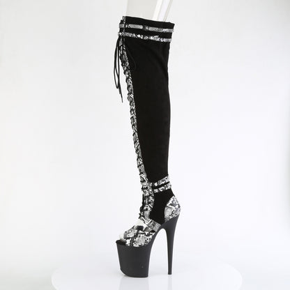 FLAMINGO-3027SP *8" Heel, 4" PF Lace-Up Front Thigh, Side Zip