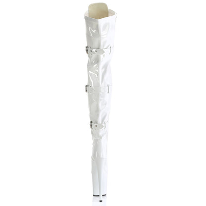 FLAMINGO-3028 8" Heel, 4" PF Lace-Up Front Thigh Boot, Side Zip