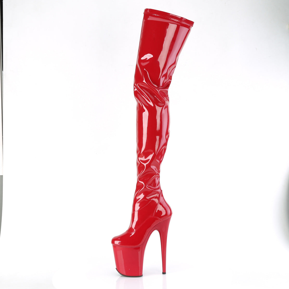 FLAMINGO-4000 8" Heel, 4" PF Stretch Crotch Boot, Side Zip