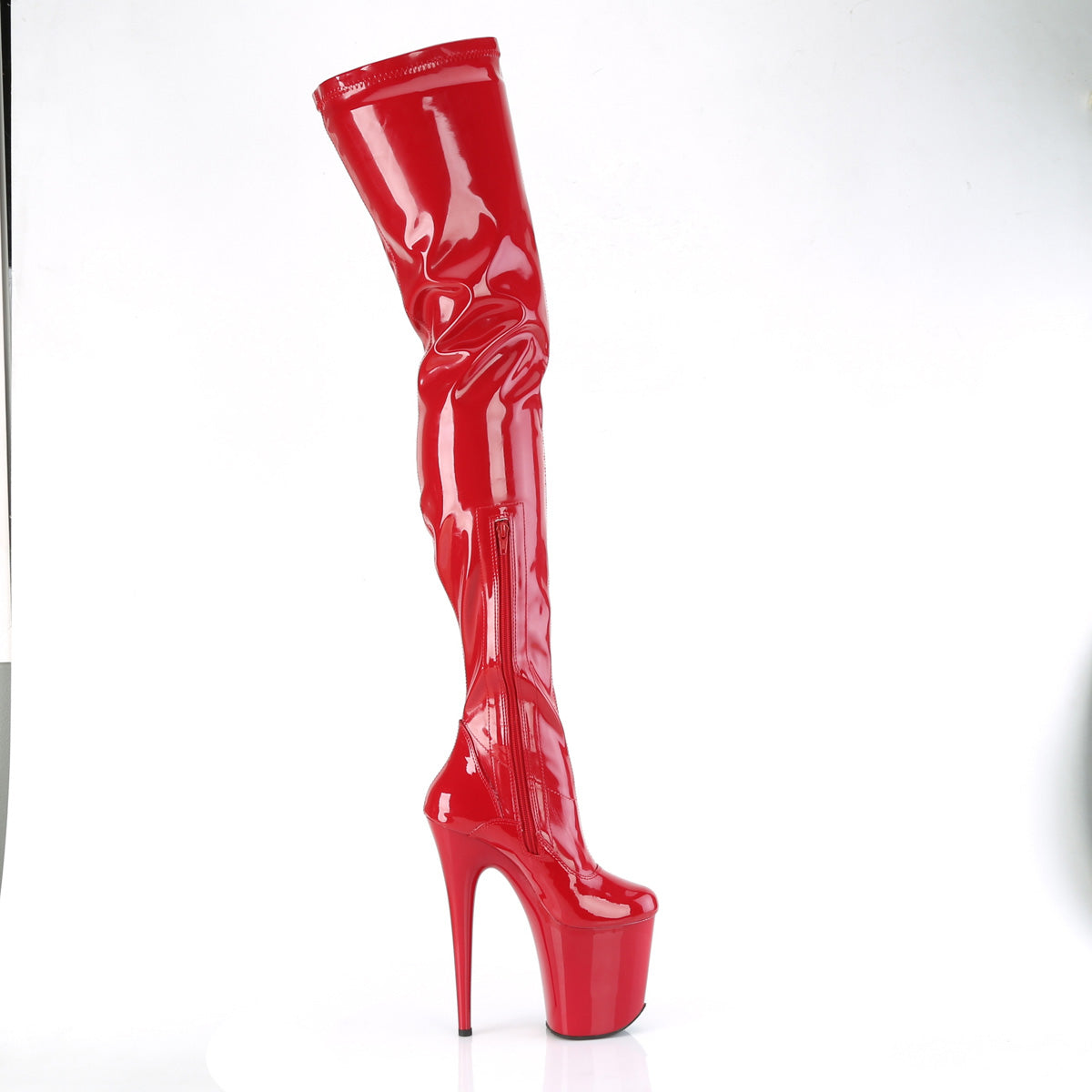 FLAMINGO-4000 *8" Heel, 4" PF Stretch Crotch Boot, Side Zip