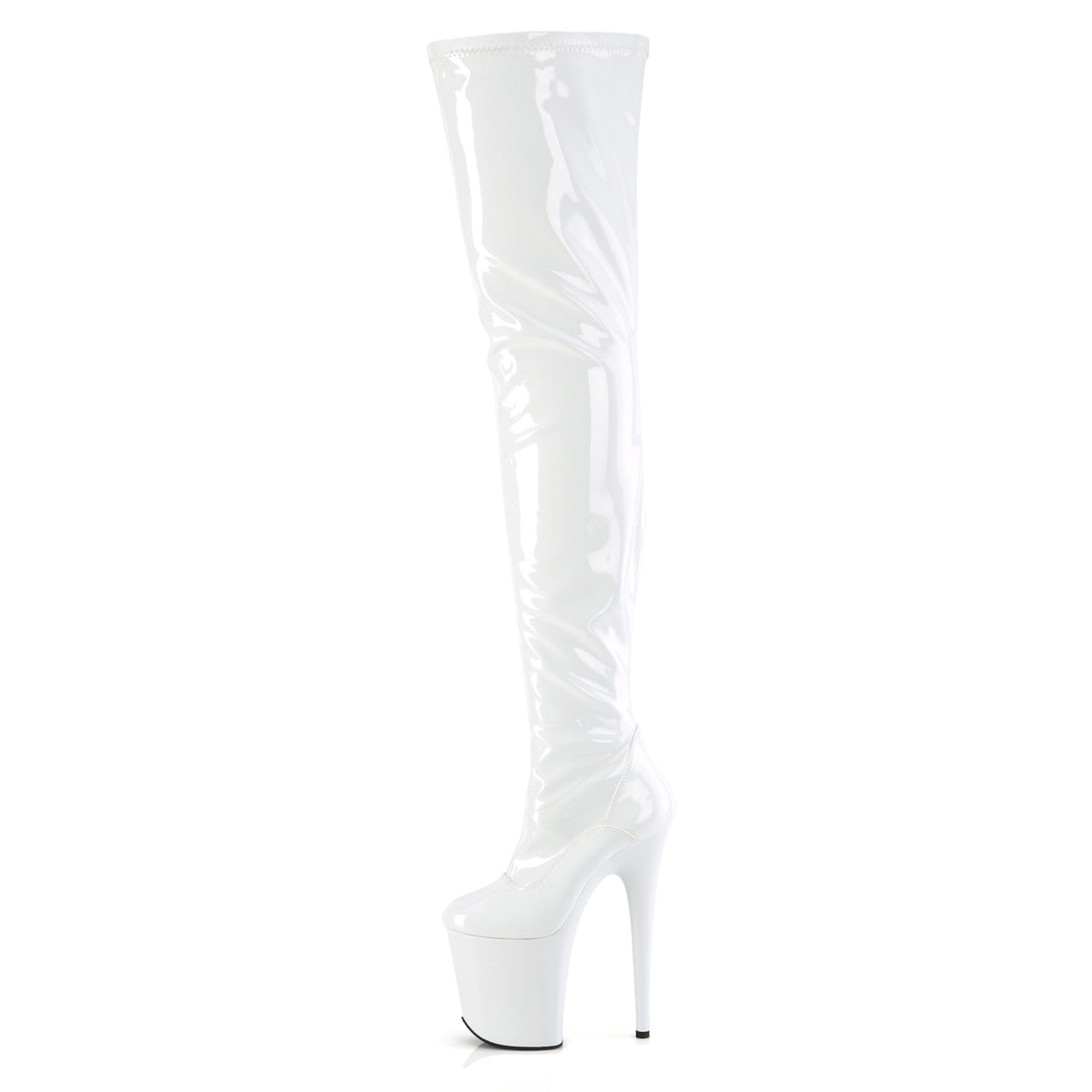 FLAMINGO-4000 *8" Heel, 4" PF Stretch Crotch Boot, Side Zip