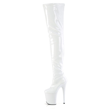 FLAMINGO-4000 *8" Heel, 4" PF Stretch Crotch Boot, Side Zip