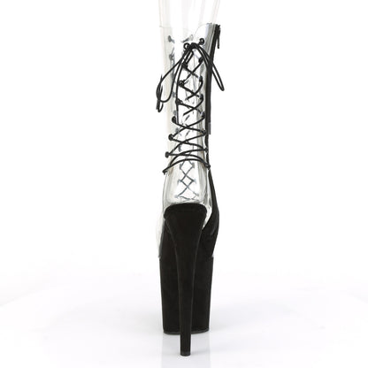 FLAMINGO-800-60FS *8" Heel, 4" PF Lace-Up Mid Calf Boot, Side Zip