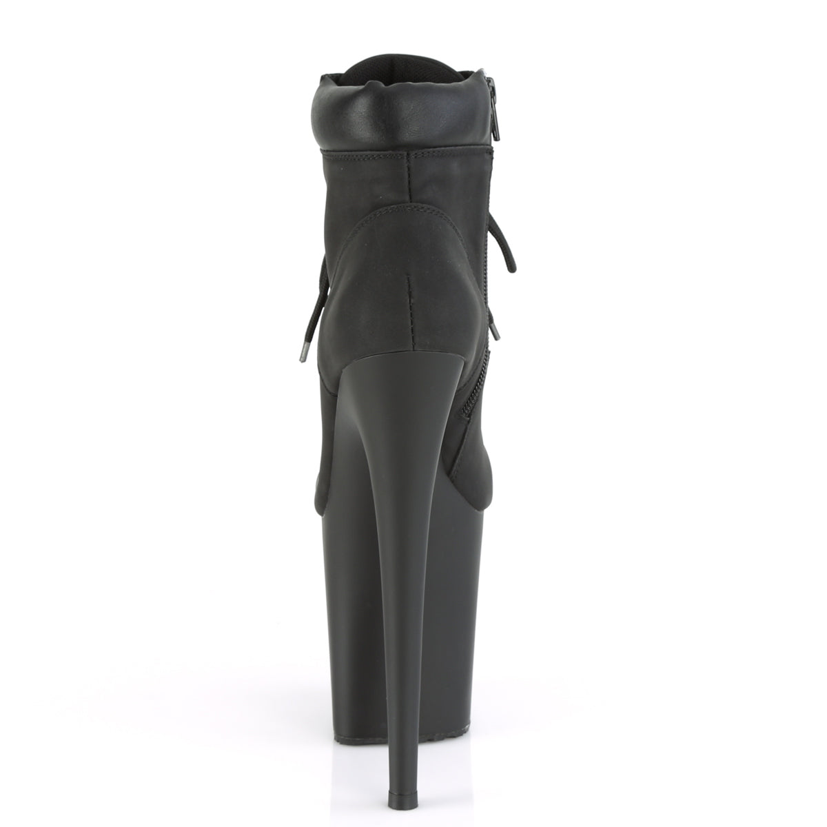 FLAMINGO-800TL-02 *8" Heel, 4" PF Lace-Up Front Bootie, Side Zip