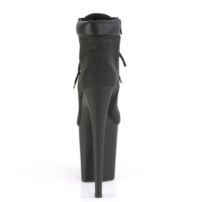 FLAMINGO-800TL-02 *8" Heel, 4" PF Lace-Up Front Bootie, Side Zip