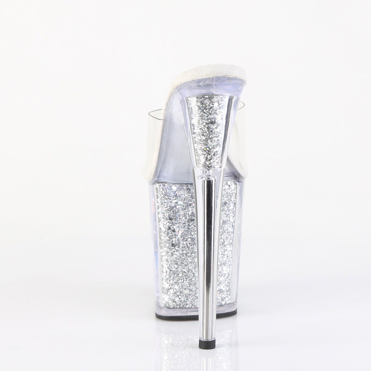 FLAMINGO-801G 8" Heel, 4" PF Slide w/Glitter-filled Bottom