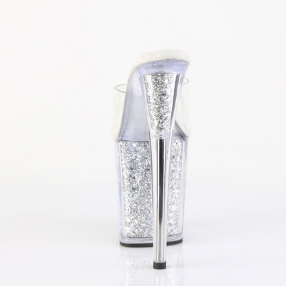 FLAMINGO-801G 8" Heel, 4" PF Slide w/Glitter-filled Bottom