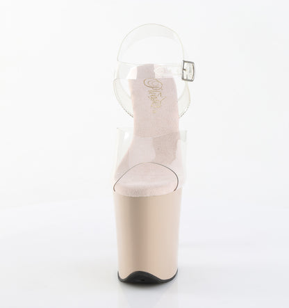 FLAMINGO-808 8" Heel, 4" PF Ankle Strap Sandal