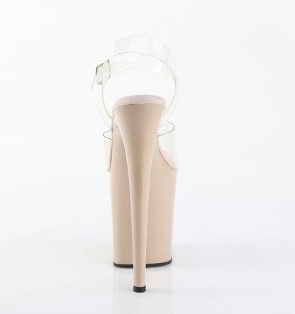 FLAMINGO-808 8" Heel, 4" PF Ankle Strap Sandal