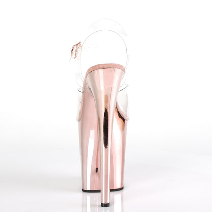 FLAMINGO-808 8" Heel, 4" PF Ankle Strap Sandal
