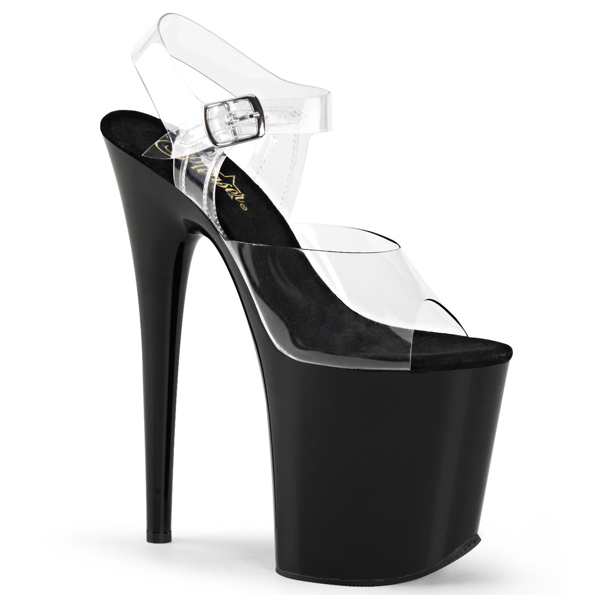 FLAMINGO-808 8" Heel, 4" PF Ankle Strap Sandal