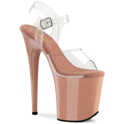 FLAMINGO-808 8" Heel, 4" PF Ankle Strap Sandal