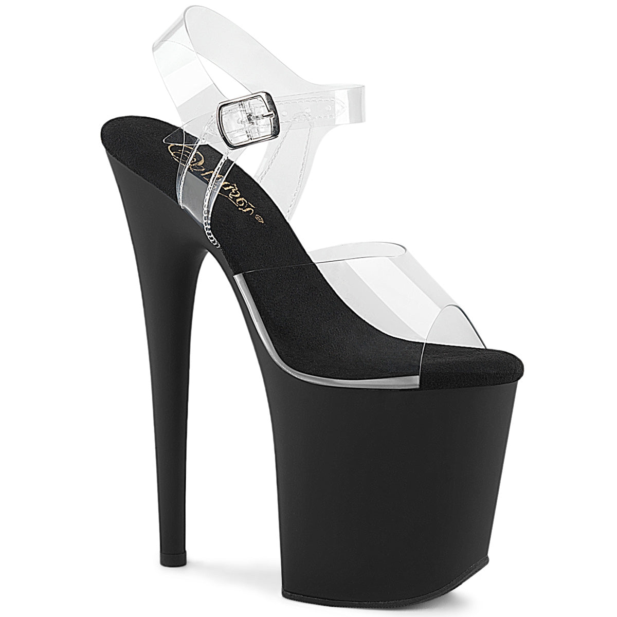 FLAMINGO-808 8" Heel, 4" PF Ankle Strap Sandal