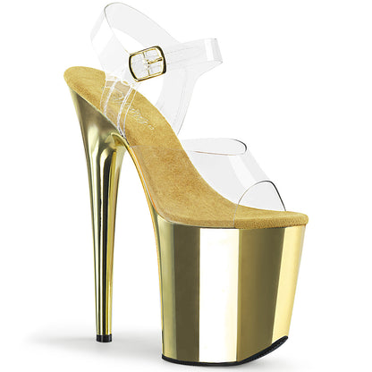 FLAMINGO-808 8" Heel, 4" PF Ankle Strap Sandal