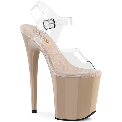 FLAMINGO-808 8" Heel, 4" PF Ankle Strap Sandal