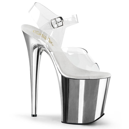 FLAMINGO-808 8" Heel, 4" PF Ankle Strap Sandal