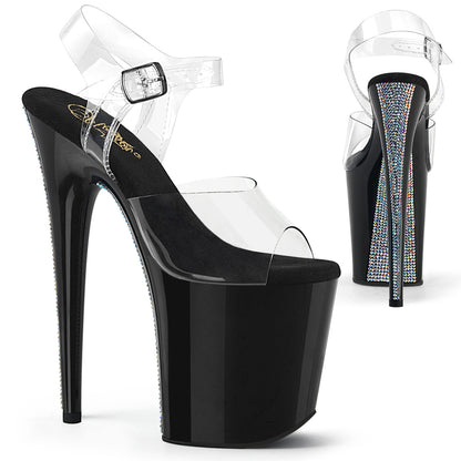 FLAMINGO-808CRS-2 8" Heel, 4" PF Ankle Strap Sandal