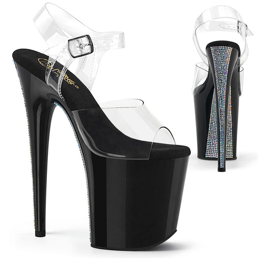 FLAMINGO-808CRS-2 8" Heel, 4" PF Ankle Strap Sandal