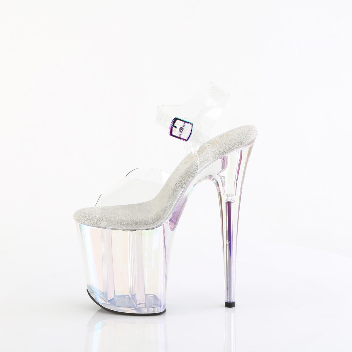 FLAMINGO-808HT 8" Heel, 4" Tinted PF Ankle Strap Sandal