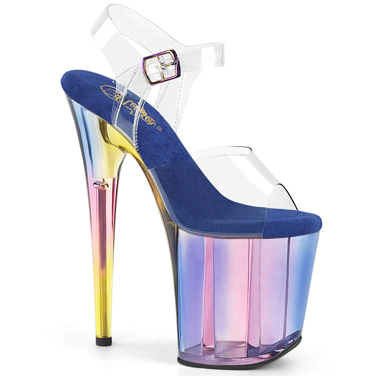 FLAMINGO-808HT 8" Heel, 4" Tinted PF Ankle Strap Sandal