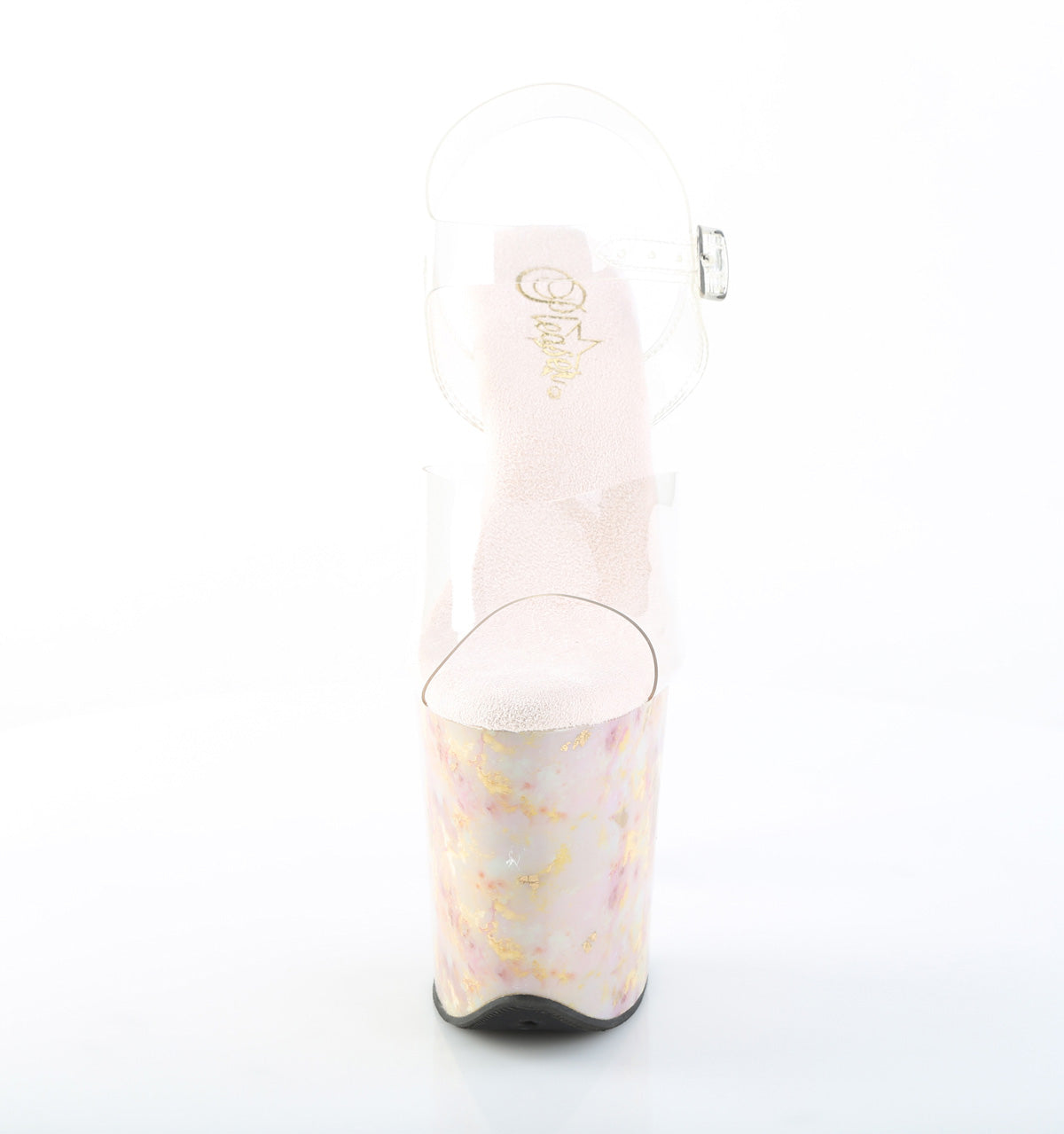 FLAMINGO-808MB 8" Heel, 4" Tinted PF Ankle Strap Sandal
