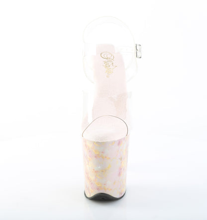 FLAMINGO-808MB 8" Heel, 4" Tinted PF Ankle Strap Sandal